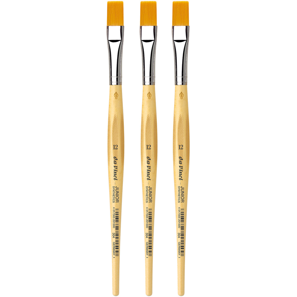JUNIOR Synthetics Student Brush, Synthetic, Tempera, Round, Series 304, Size 12, Pack of 3