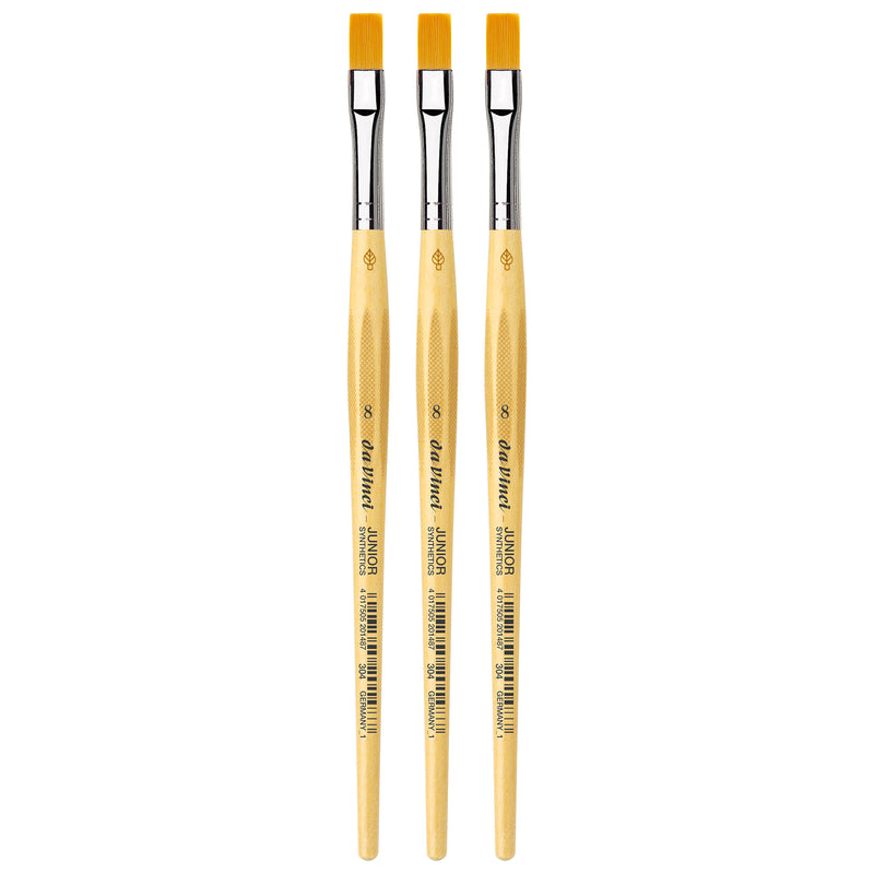 JUNIOR Synthetics Student Brush, Synthetic, Tempera, Round, Series 304, Size 8, Pack of 3