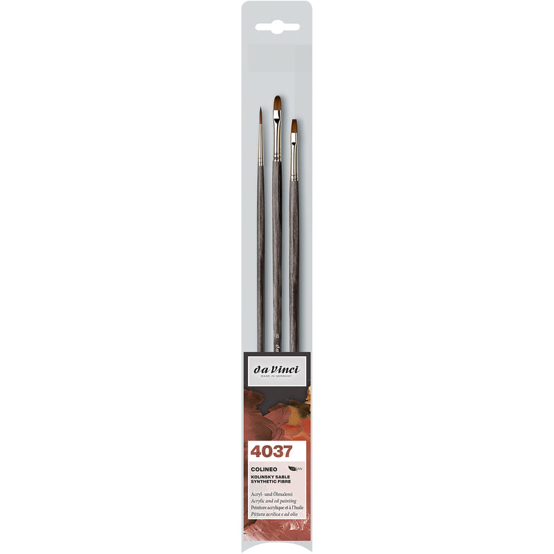 COLINEO Synthetic Red Sable, Oil & Acrylic, 3 Brush Set