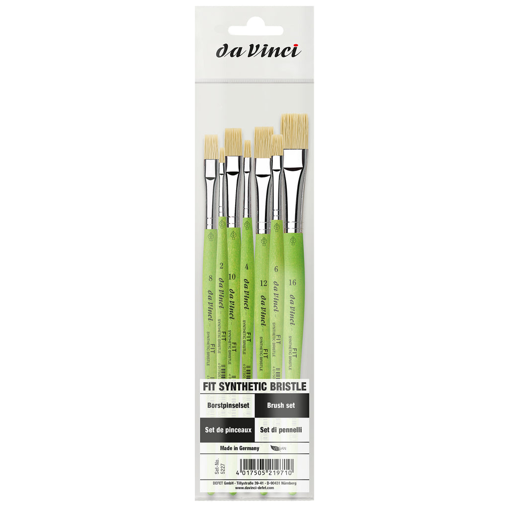 FIT Synthetics Student Brushes, Synthetic, Acrylic & Oil, Flat, Series 379, 7 Brush Set