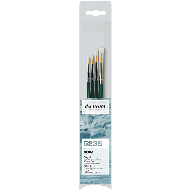 NOVA Model Painting Brushes, Synthetic, All Paint Types, Round, Series 1570, Assorted Sizes, 4 Brush Set