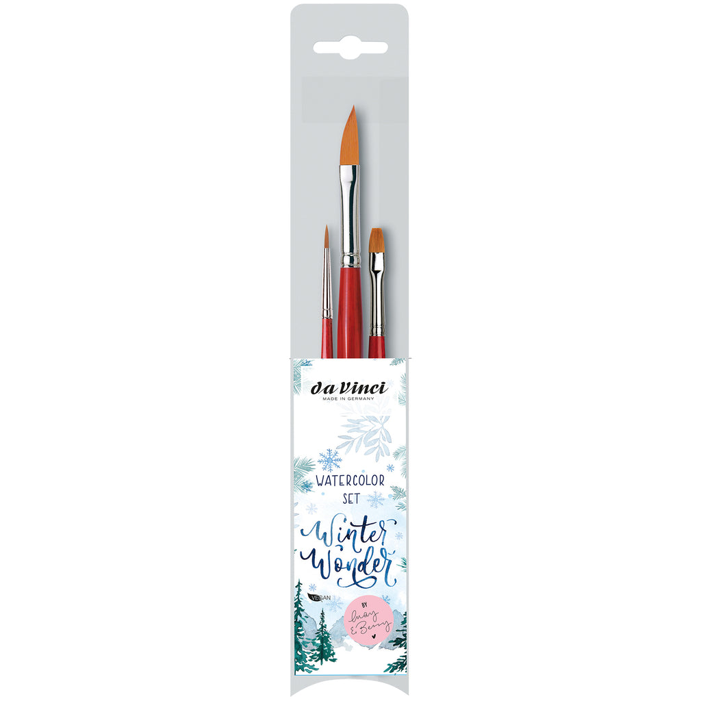 Artist Signature Collection by May & Berry Design Studio (Winter Wonder), Watercolor Brushes, Assorted, 3 Brush Set