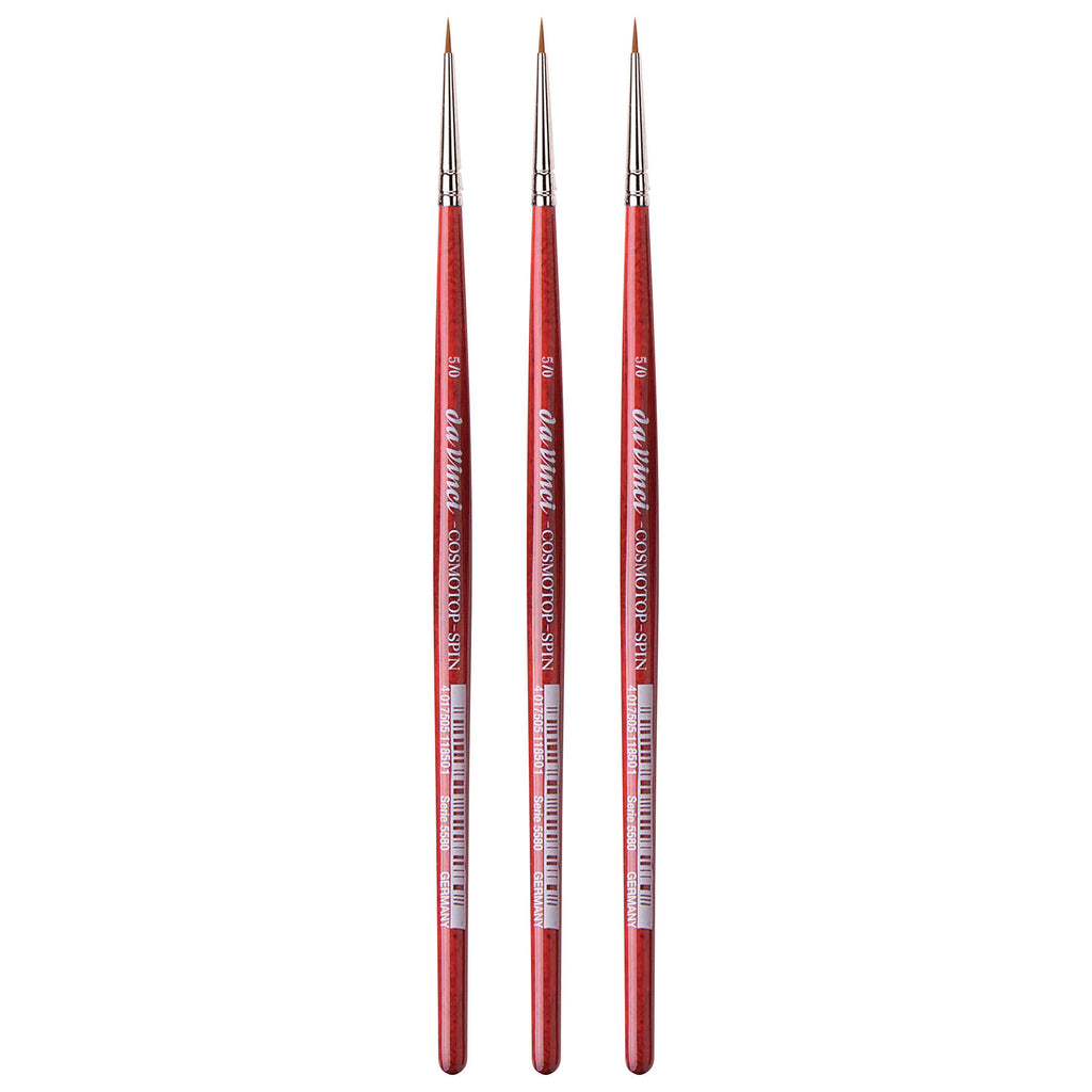 COSMOTOP-SPIN Silkpainting Brush, Synthetic, Watercolor, Round, Size -5, Pack of 3