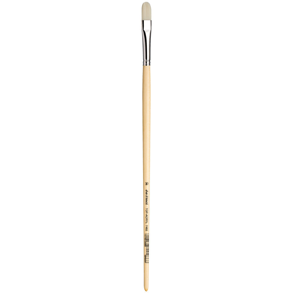 TOP-ACRYL White Brush, Synthetic, Acrylic & Oil, Filbert, Series 7482, Size 10