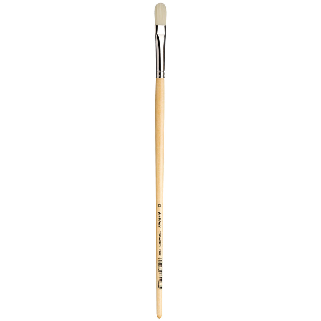 TOP-ACRYL White Brush, Synthetic, Acrylic & Oil, Filbert, Series 7482, Size 12