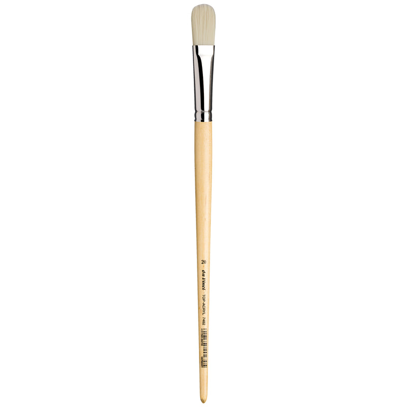 TOP-ACRYL White Brush, Synthetic, Acrylic & Oil, Filbert, Series 7482, Size 20