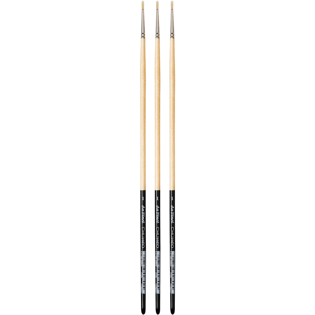 CHUNEO Synthetic Hog Bristle, Oil, Round, Series 7729, Size 1, Pack of 3