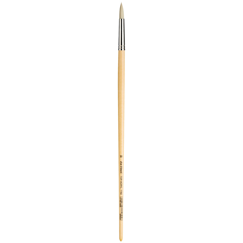 TOP-ACRYL White Brush, Synthetic, Acrylic & Oil, Round, Series 7782, Size 10