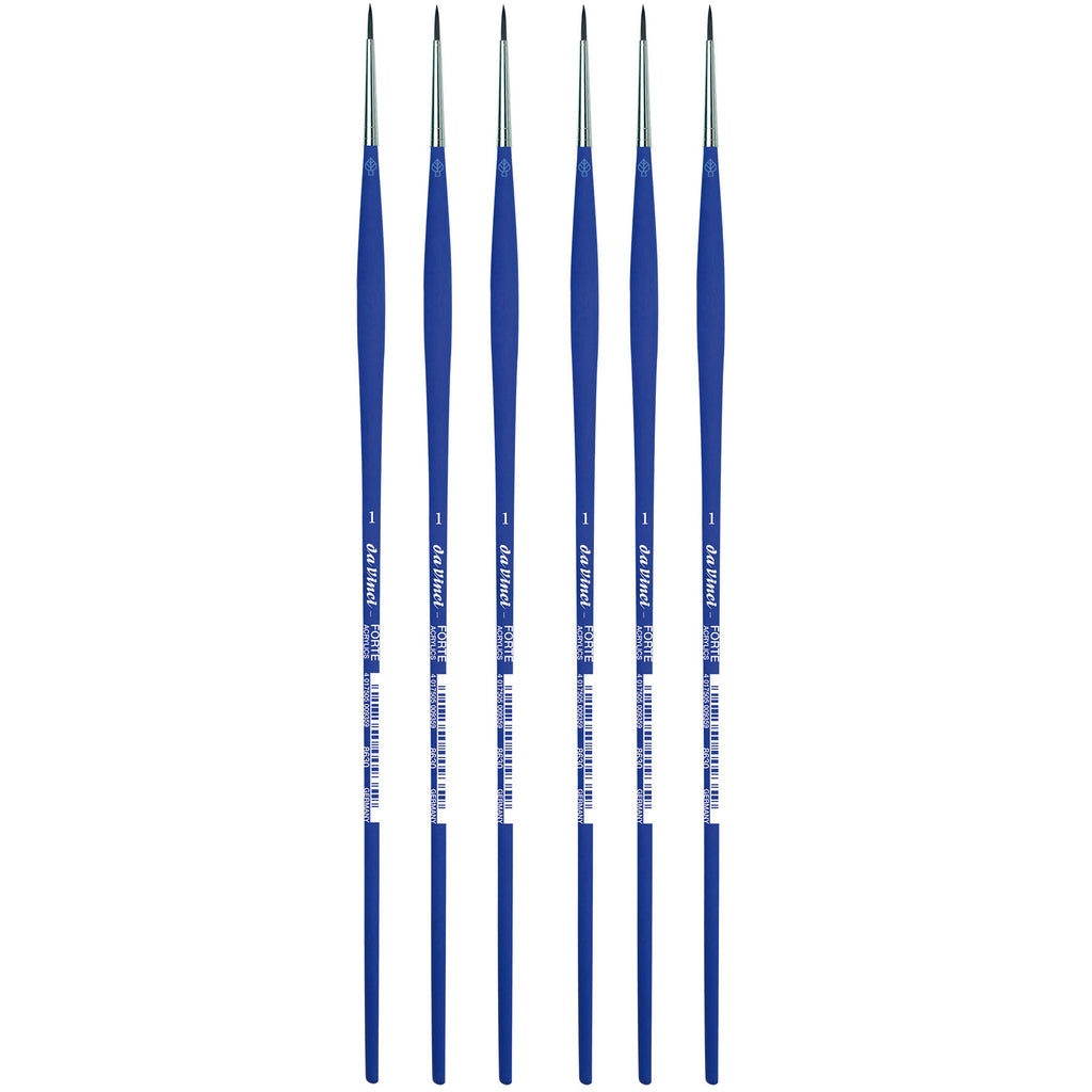 FORTE-Acrylics Student Brush, Synthetic, Acrylic & Oil, Round, Series 8630, Size 1, Pack of 6
