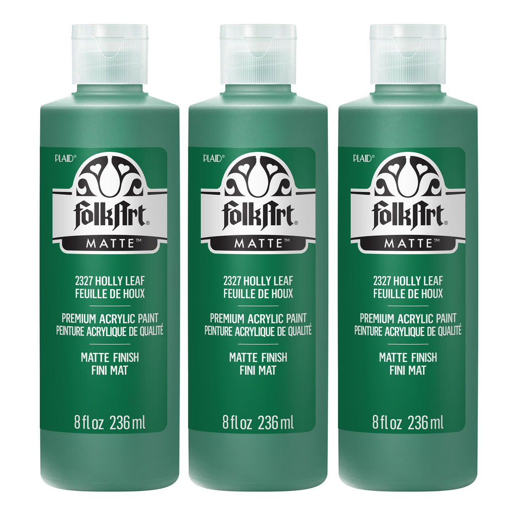 Acrylic Paint Matte, 8oz., Holly Leaf, Pack of 3