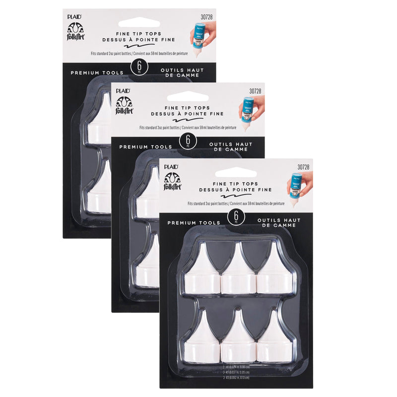 Bottle Top Writer Tips Paint Tools, 6 Per Set, 3 Sets