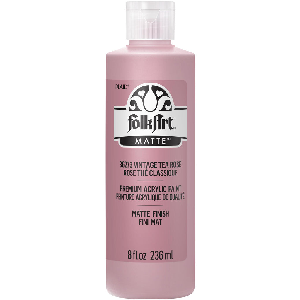Acrylic Paint Matte Vint Tea Rose Folkart 8oz