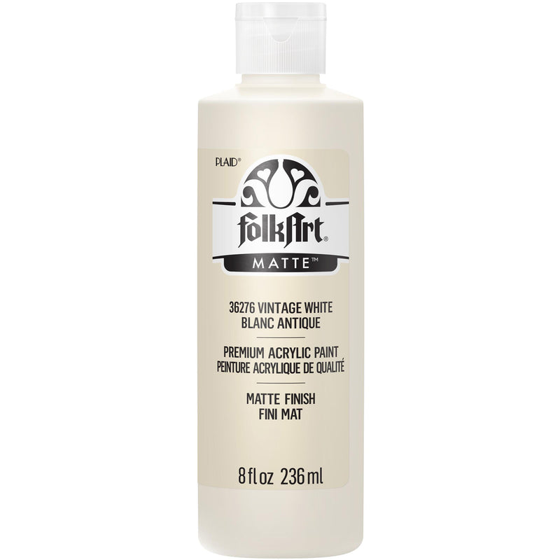 Acrylic Paint Matte Vintage Wht 8oz Folkart