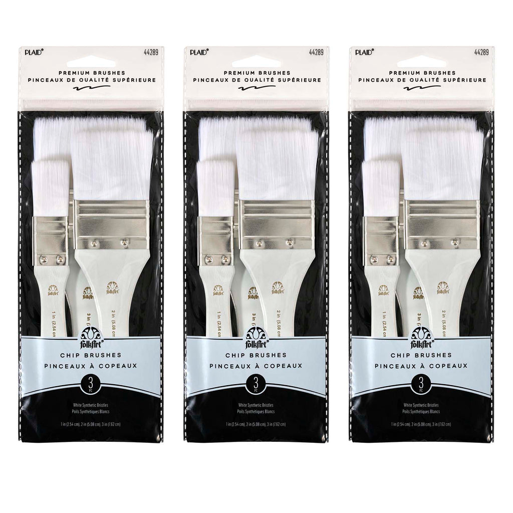 White Nylon Chip Set, 3 Per Set, 3 Sets