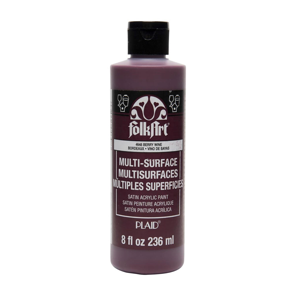 Acrylic Paint Satin Berry Wine 8oz Folkart Multisurface