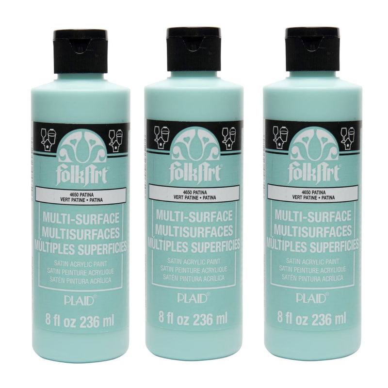 Acrylic Paint Multi-Surface Satin, 8oz., Patina, Pack of 3