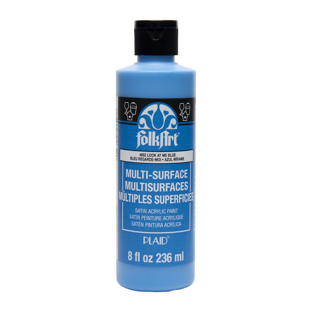 Acrylic Paint Satin Look Me Blue Folkart Multisurface 8oz