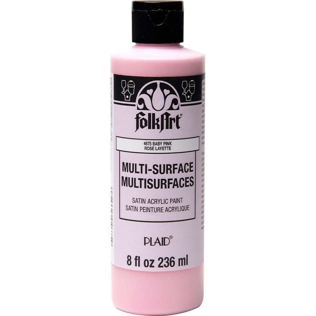 Acrylic Paint Satin Baby Pink 8oz Folkart Multisurface