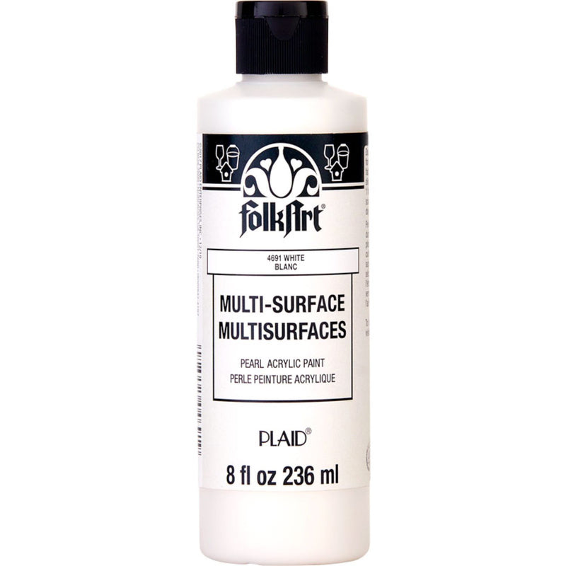 Acrylic Paint Pearl White 8oz Folkart Multisurface