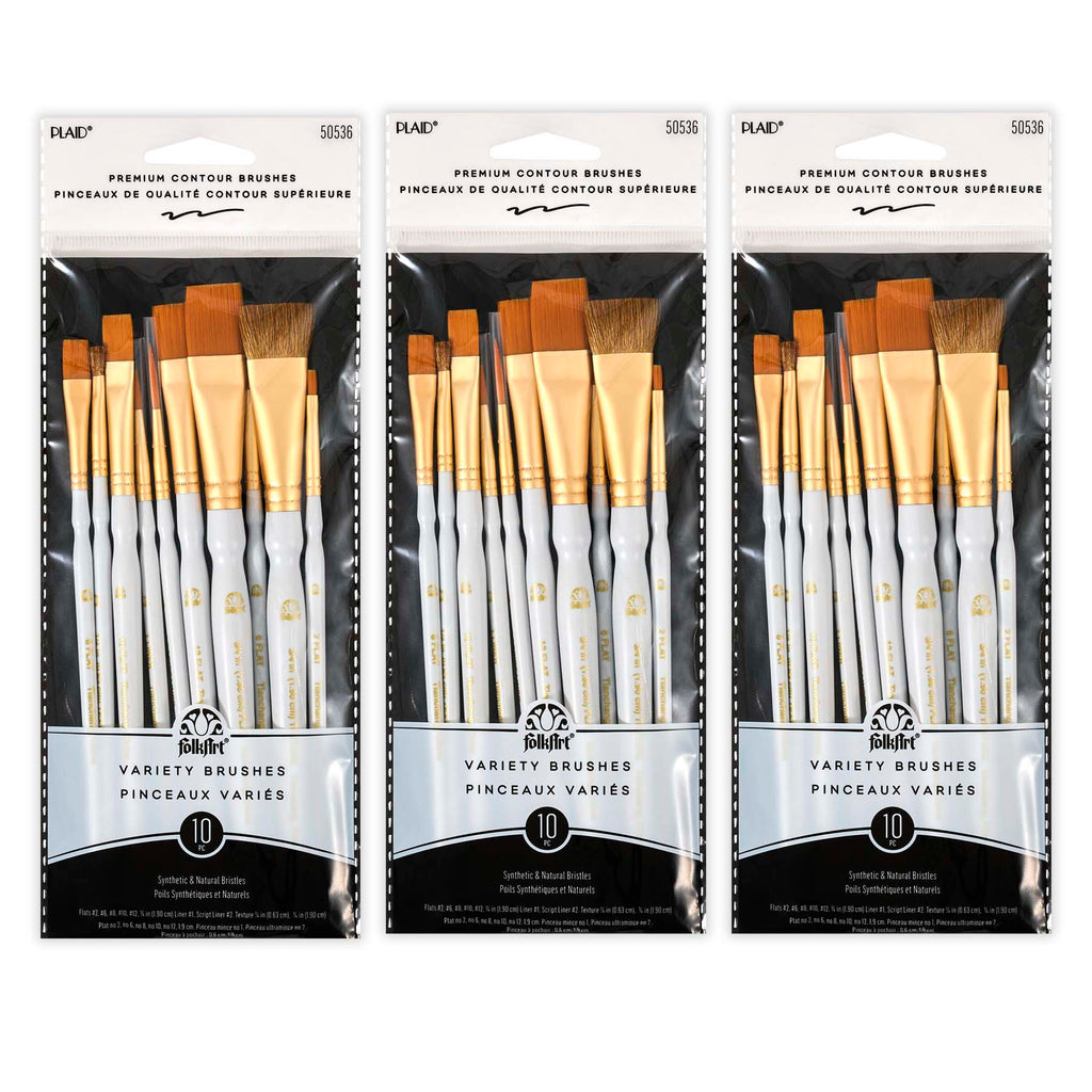 Artist Variety Brush Set, 10 Per Set, 3 Sets