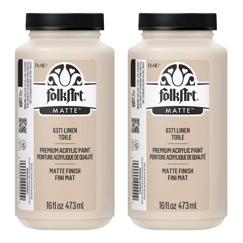 Acrylic Paint Matte, 16oz., Linen, Pack of 2