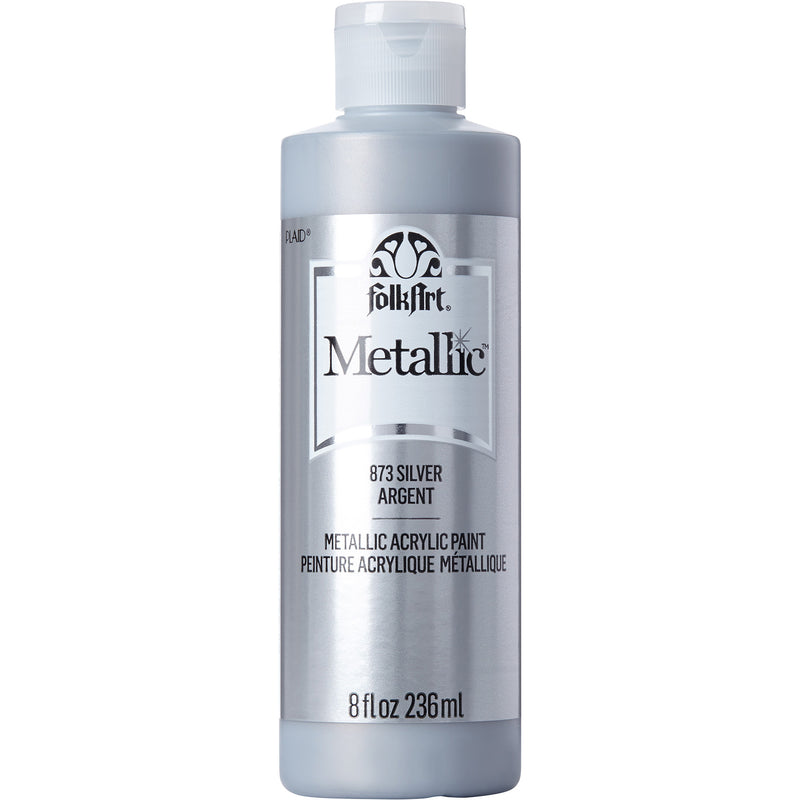 Acrylic Paint Metallic Silver 8oz Folkart