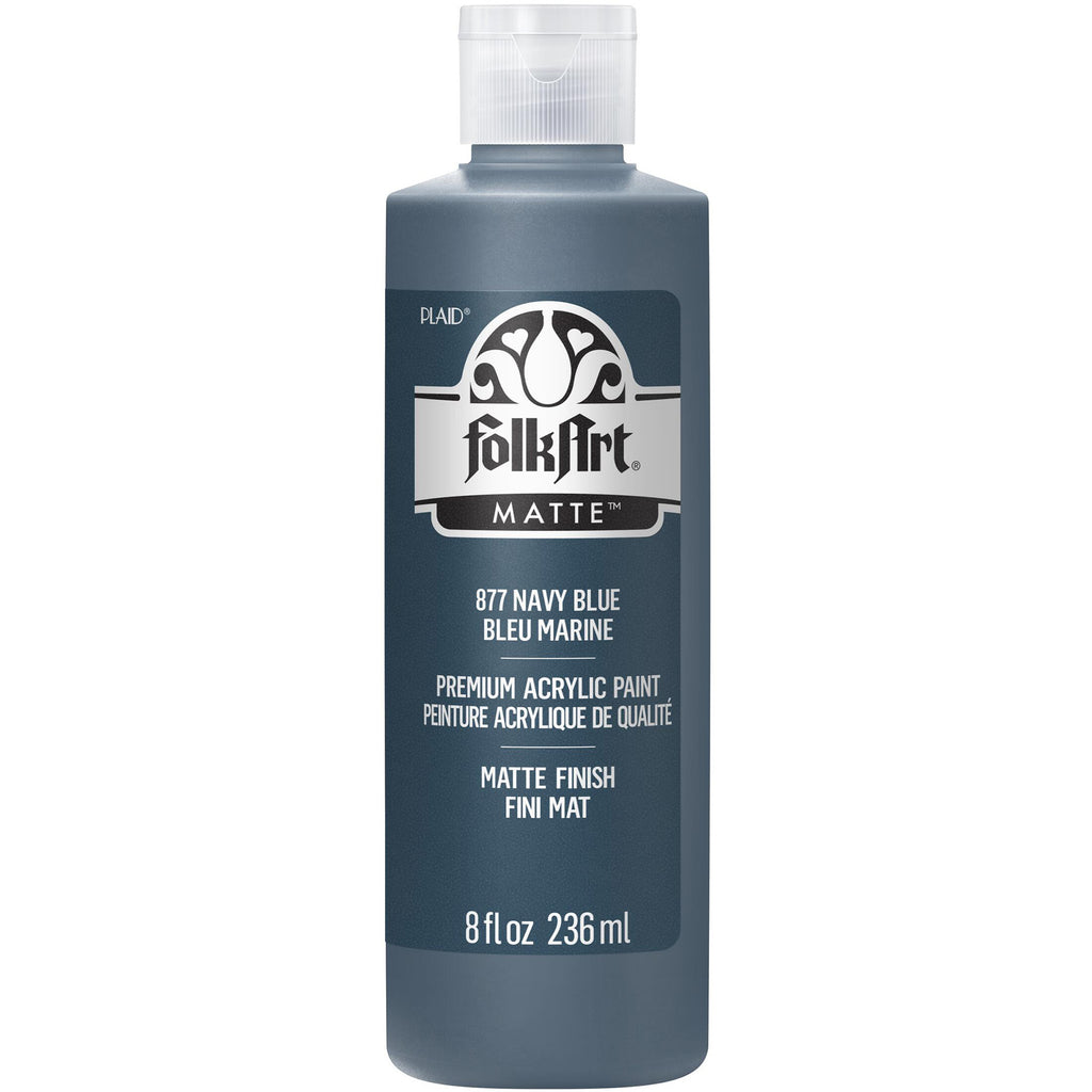 Acrylic Paint Matte Navy Blue 8oz Folkart