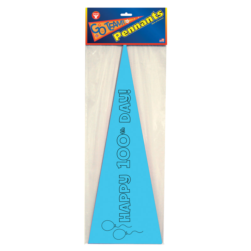 Happy 100th Day Paper Pennants, Pack of 36