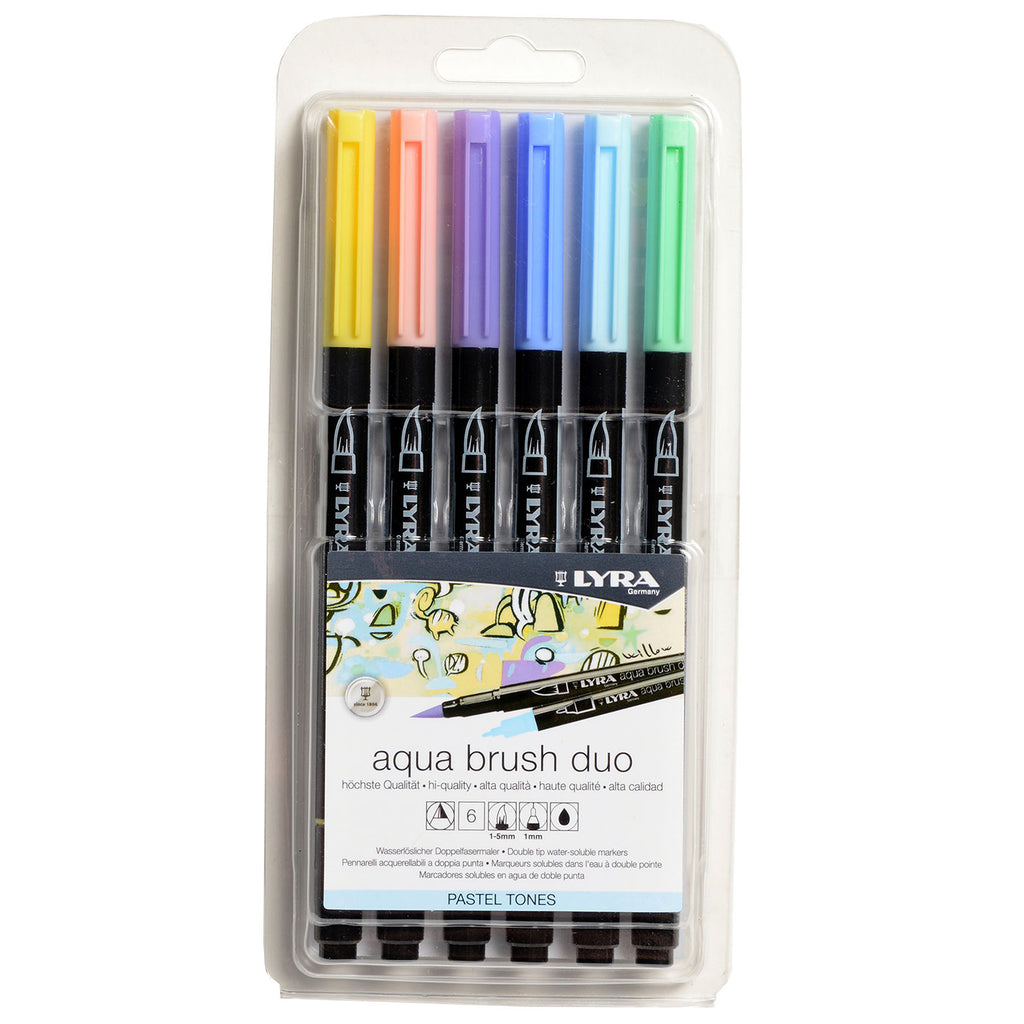 Aqua Brush Duo Markers Pastel 6ct