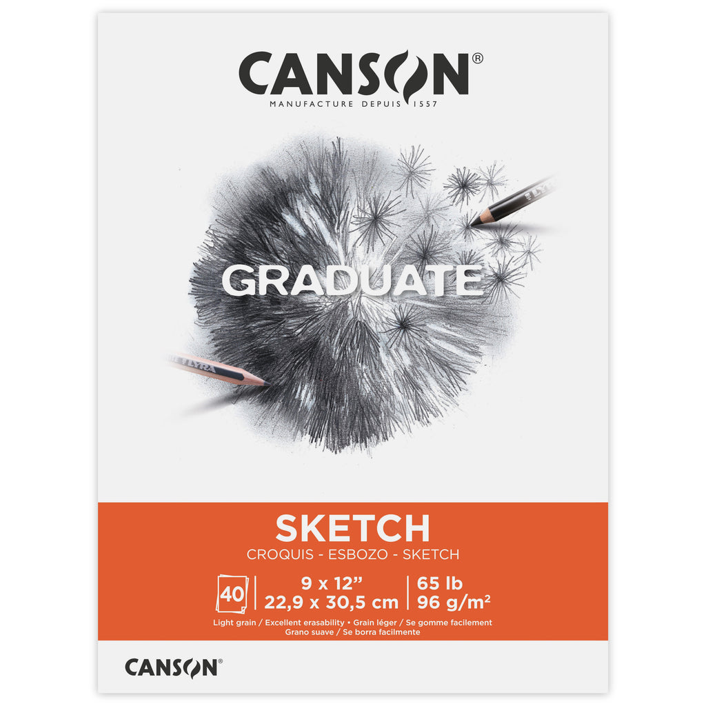 Sketch Pad 9x12in Foldover 40 Shts Canson Graduate