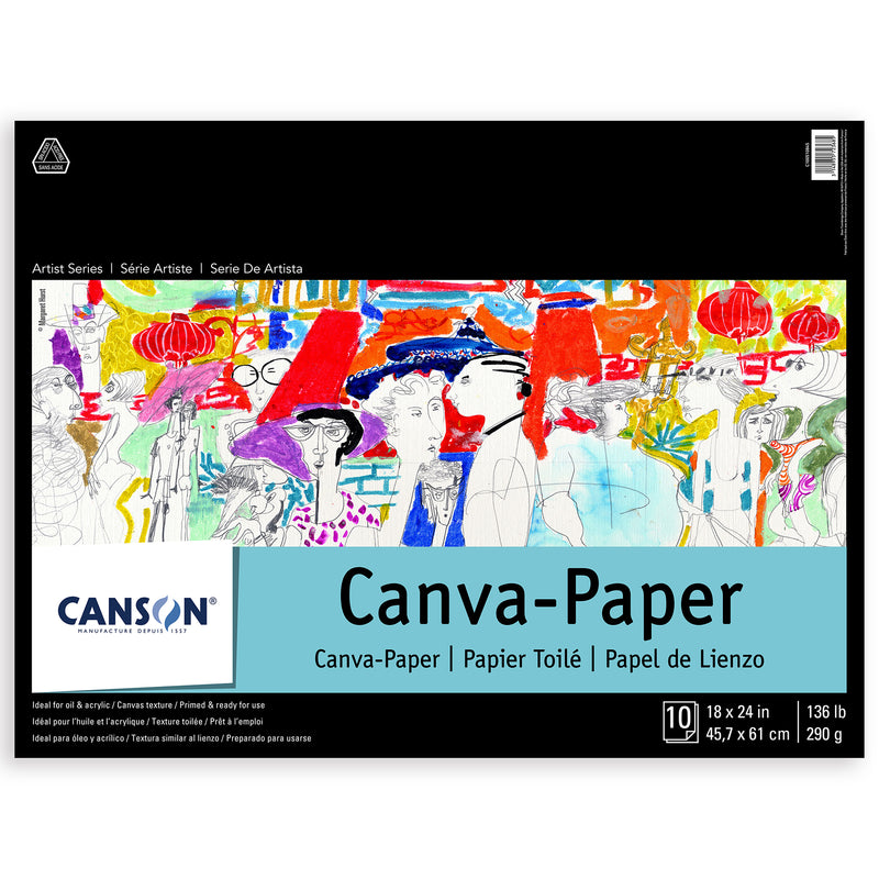 Artist Series Canva Canvas Pad, Foldover Binding, 10 Sheet, 18x24 inch, 1 Count