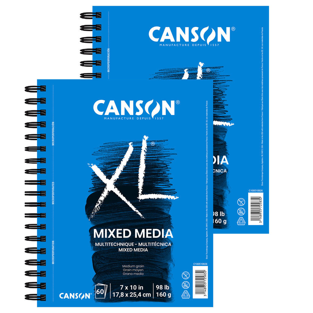 XL Series Mixed Media Pad, Side Wire Binding, 60 Sheet, 7x10 inch, Pack of 2