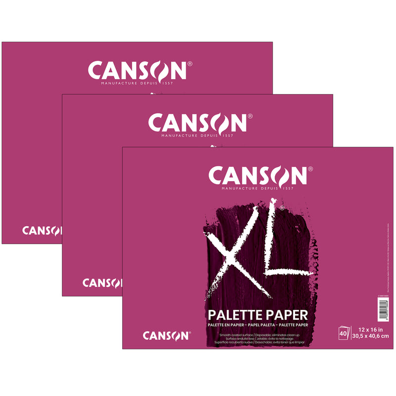 XL Series Palette Pad, Foldover Binding, 10 Sheet, 12x16 inch, Pack of 3