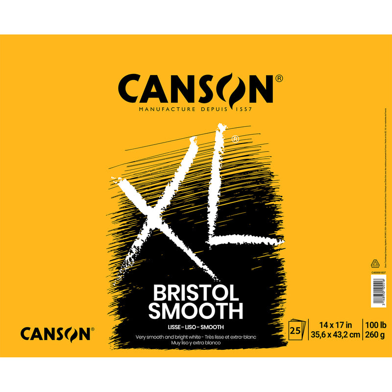 XL Series Bristol Pad, Smooth Finish, Foldover Binding, 25 Sheet, 14x17 inch, 1 Count