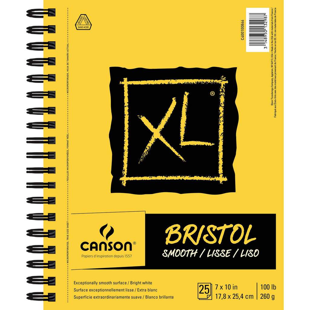 Xl Bristol Pad Smooth Side 7x10in Canson 25 Sheets