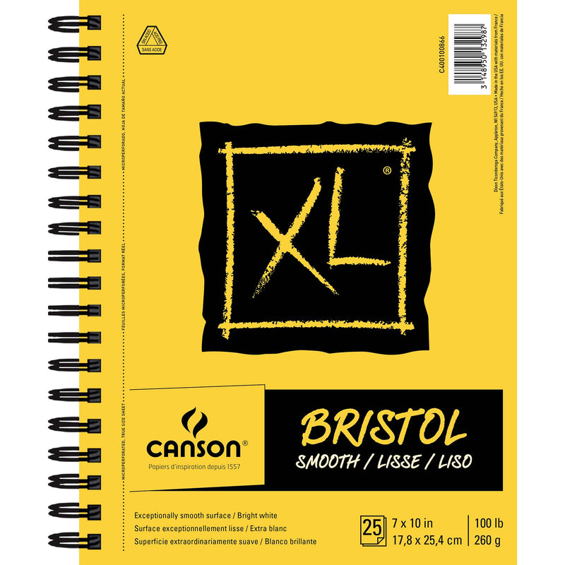 Xl Bristol Pad Smooth Side 7x10in Canson 25 Sheets