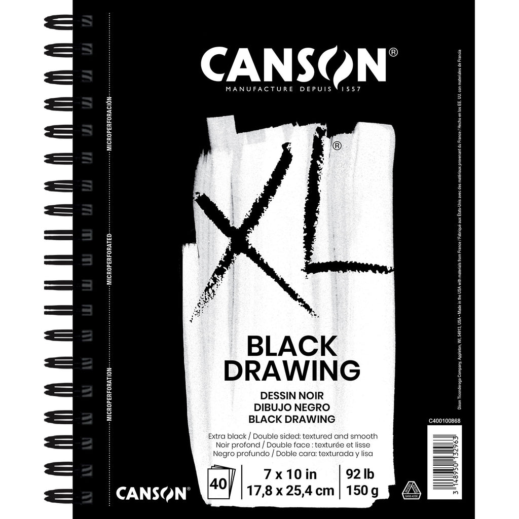 Xl Drawing Pad Black Side 7x10in Canson 10 Sheets