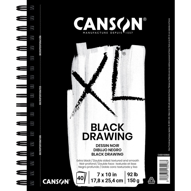 Xl Drawing Pad Black Side 7x10in Canson 10 Sheets