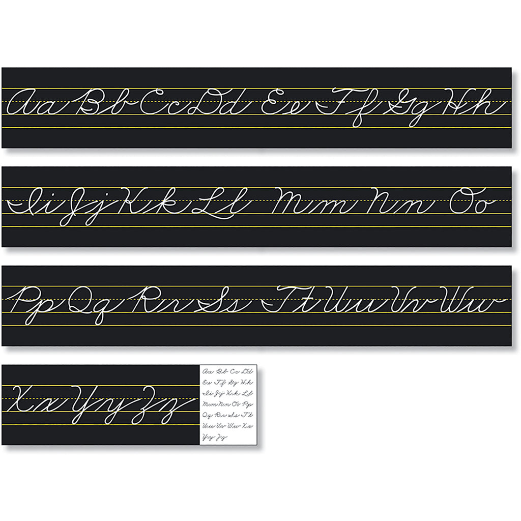 Alphabet Line Traditional Cursive Black