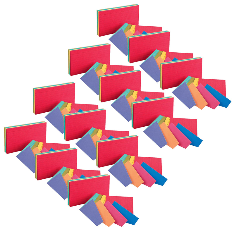 (12 Pk) 2 Tone Indx Cards 3x5 100pk Asst Colors Oxford