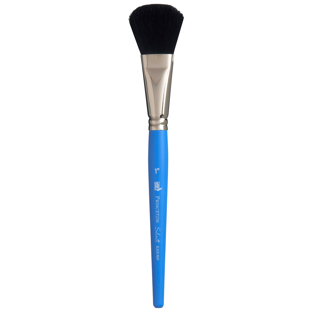 Select Black Mop Brush 1 Inch Series 3750 Short Blue Handle