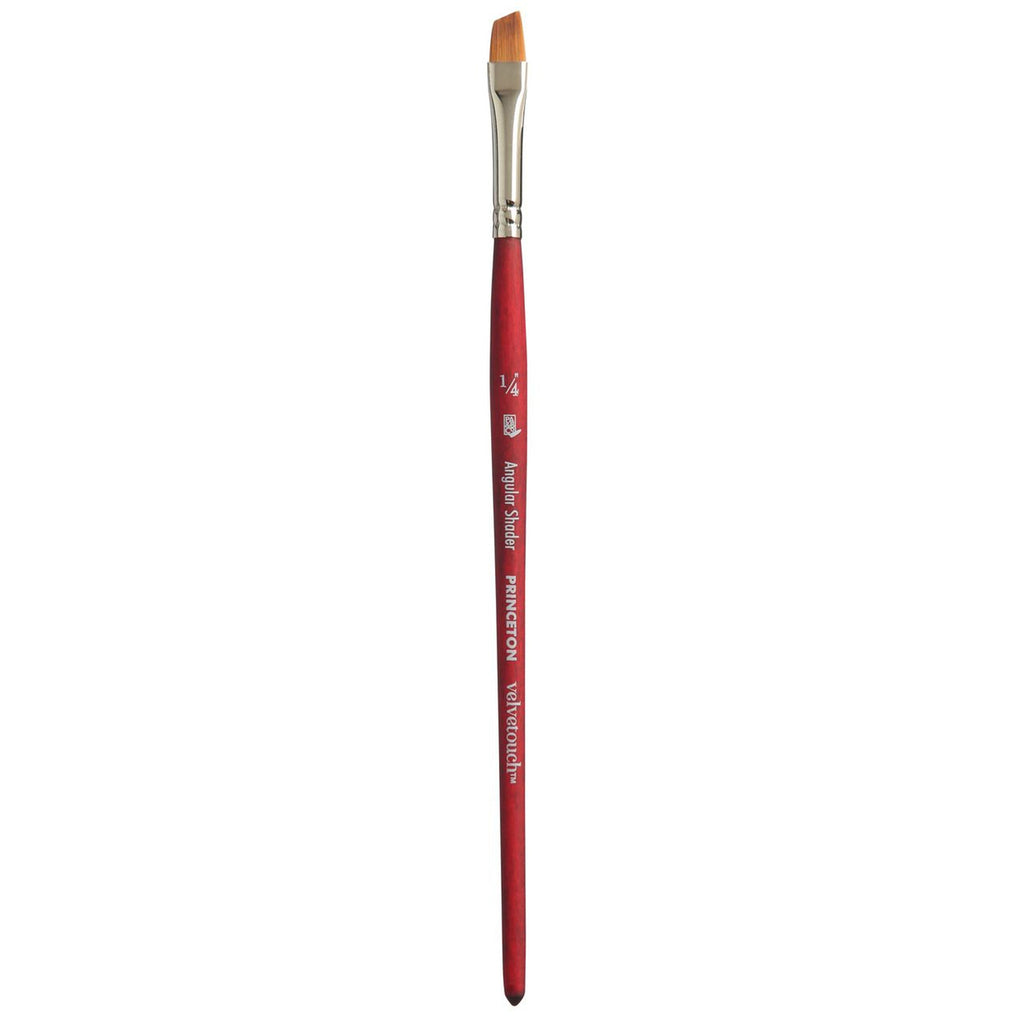 Velvetouch Angle Shader Size 1/4in Series 3950 Short Scarlet Handle