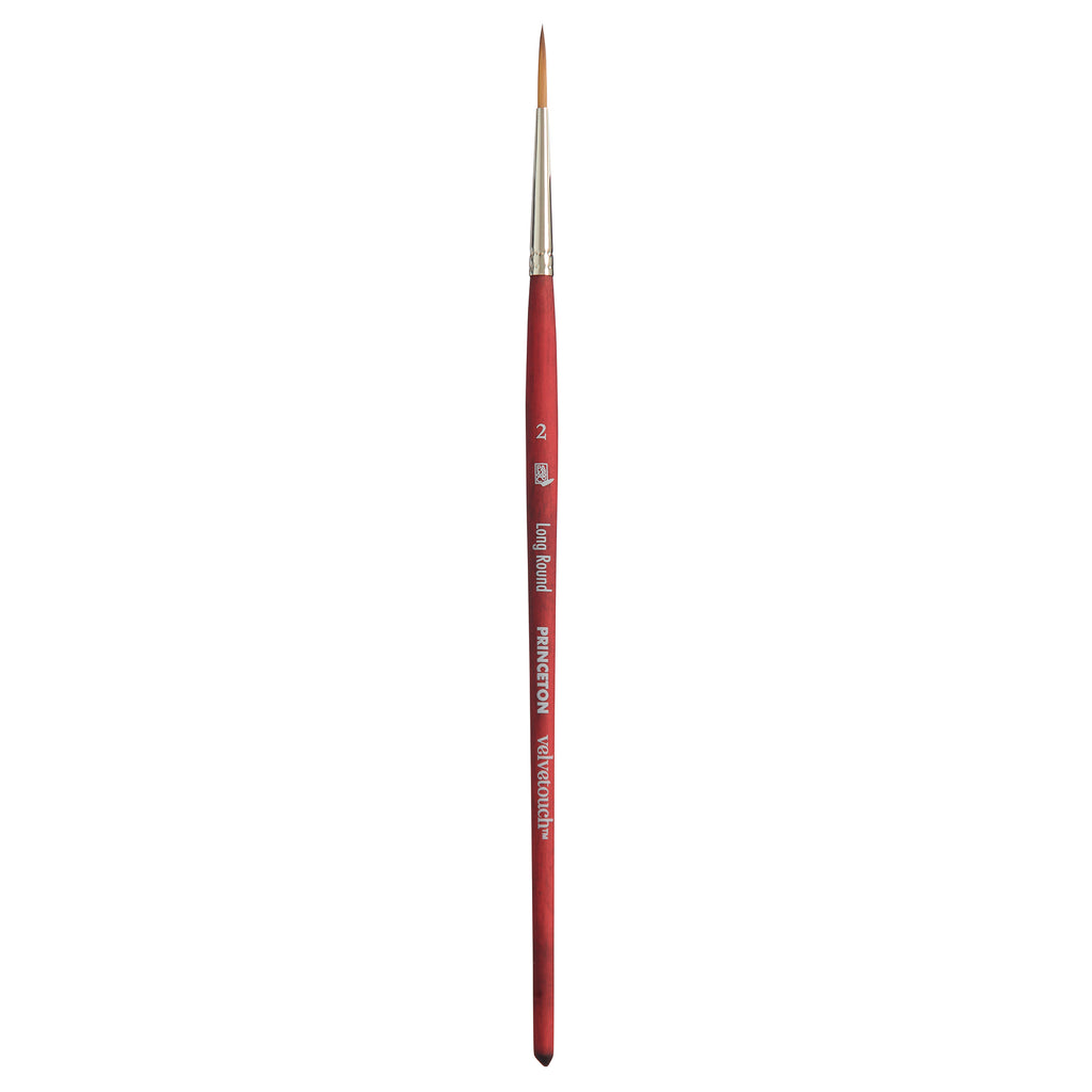 Velvetouch Long Round Brush Size 2 Series 3950 Short Scarlet Handle