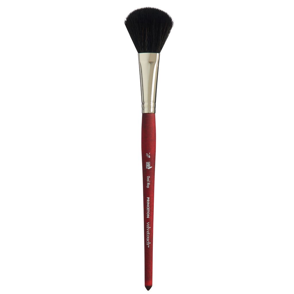 Velvetouch Oval Mop Brush Size 3/4 Series 3950 Short Scarlet Handle