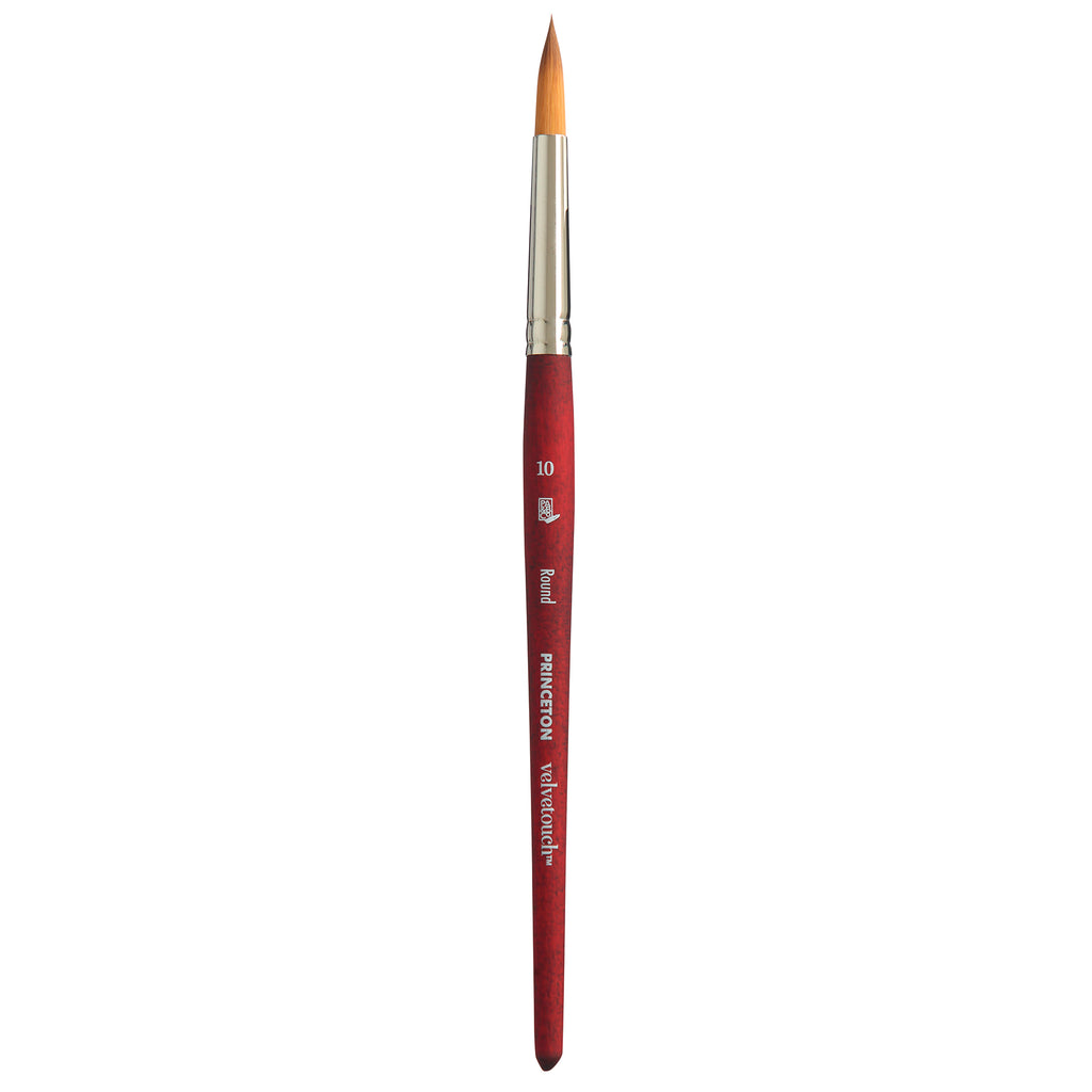Velvetouch Round Brush Size 10 Series 3950 Short Scarlet Handle
