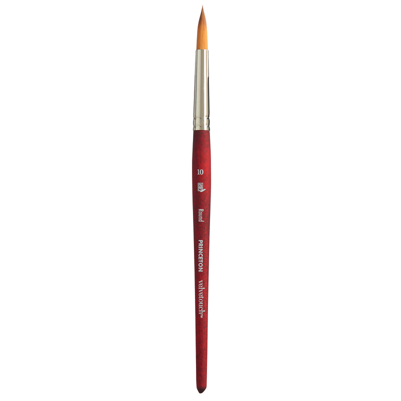 Velvetouch Round Brush Size 10 Series 3950 Short Scarlet Handle