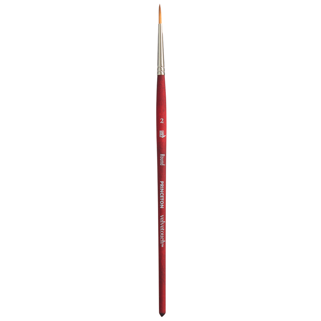Velvetouch Round Brush Size 2 Series 3950 Short Scarlet Handle