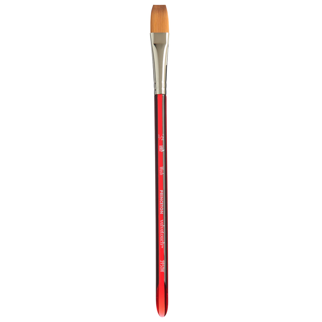 Velvetouch Wash Brush Size 1/2in Series 3950 Short Scarlet Handle