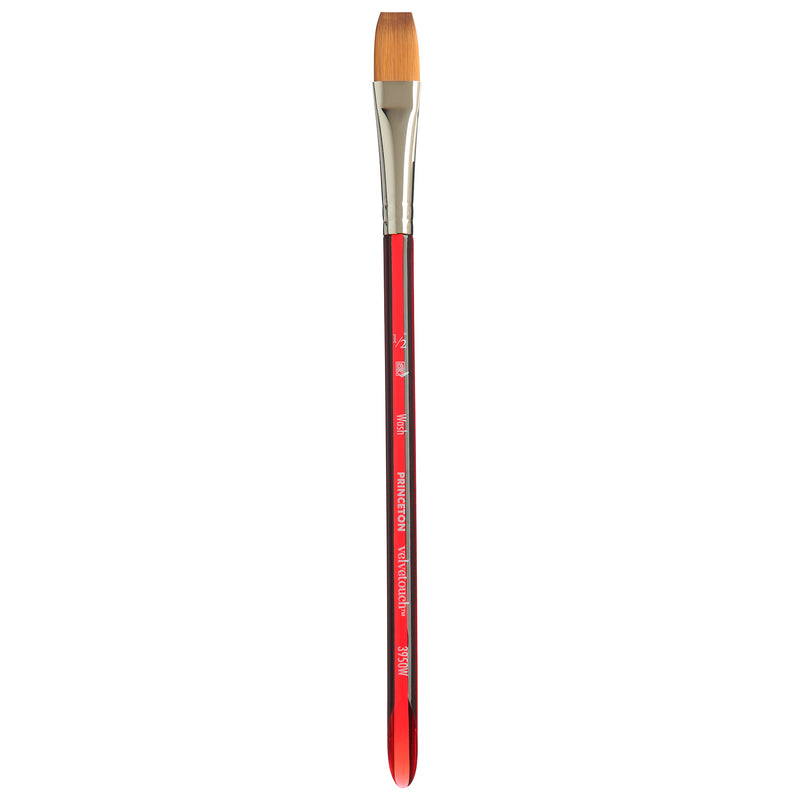 Velvetouch Wash Brush Size 1/2in Series 3950 Short Scarlet Handle