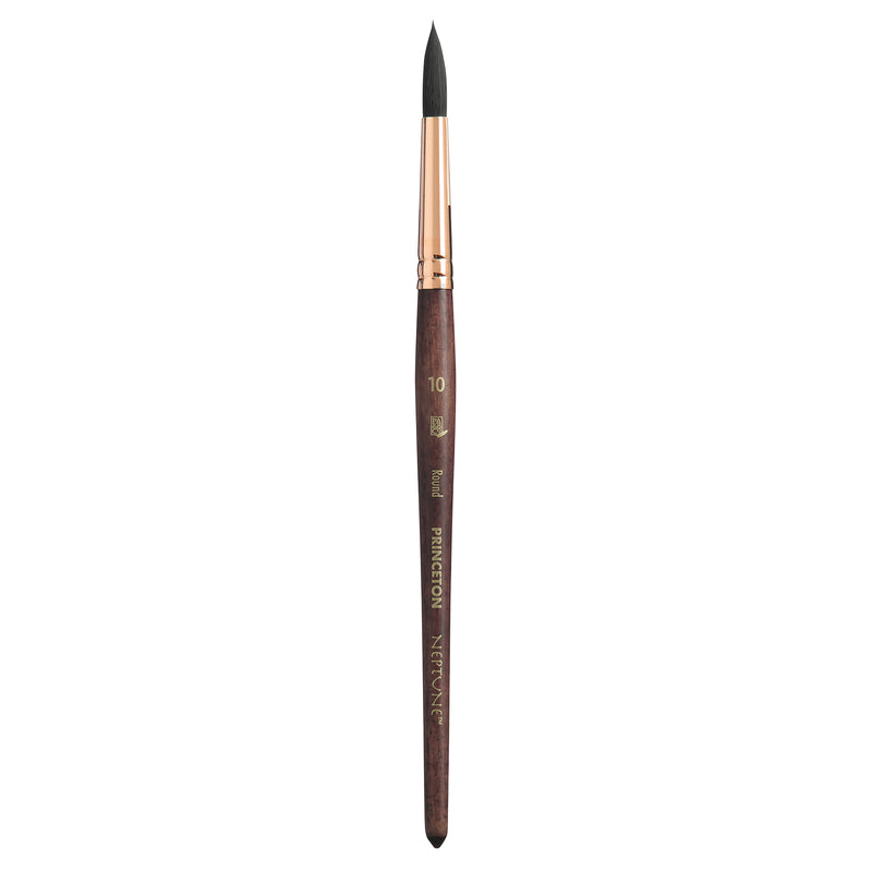 Neptune Round Brush Size 10 Series 4750 Short Dark Wood Handle